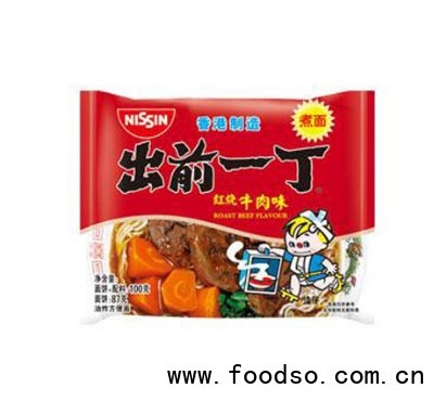 日清食品出前一丁红烧牛肉味拉面方便面100g