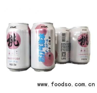 笑为鲜白桃苏打气泡水饮品330ml