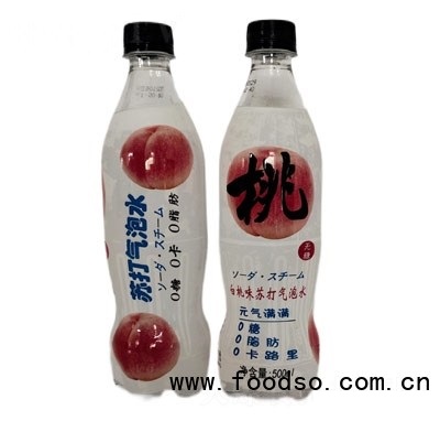 笑为鲜白桃苏打气泡水饮品塑瓶500ml