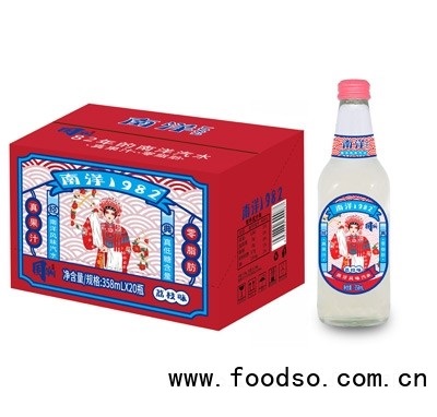 南洋1982风味汽水荔枝味358ml×20瓶夏季冷饮碳酸饮料商超货源