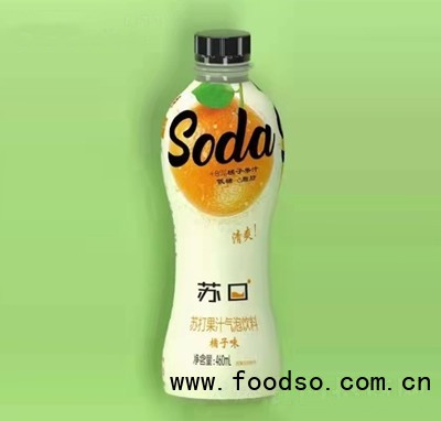 苏口苏打果汁气泡饮料橘子味460ml（瓶）