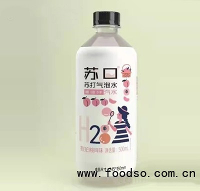 苏口苏打气泡水冬日白桃风味500ml（瓶）