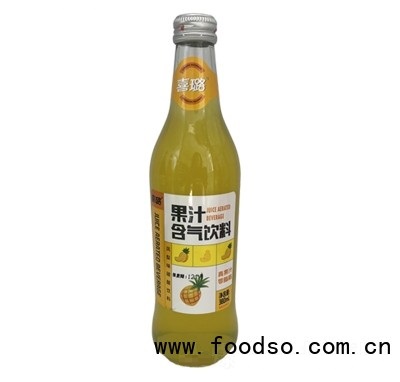 喜璐果汁凤梨碳酸饮料含气饮料380ml