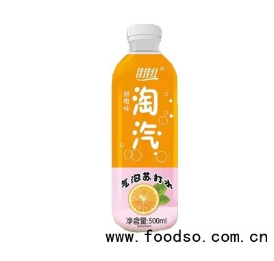 佳佳红气泡苏打水甜橙味500ml2022新品苏打气泡水夏季饮品招商