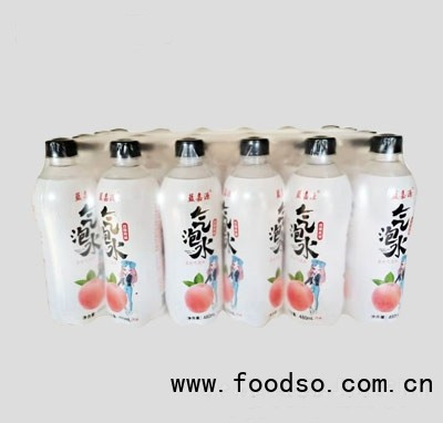 蓝嘉源气泡水瓶装汽水白桃风味苏打气泡水汽水480ml×24