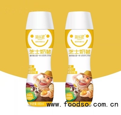 简乐派芝士奶昔黄桃味乳酸菌饮品480ml