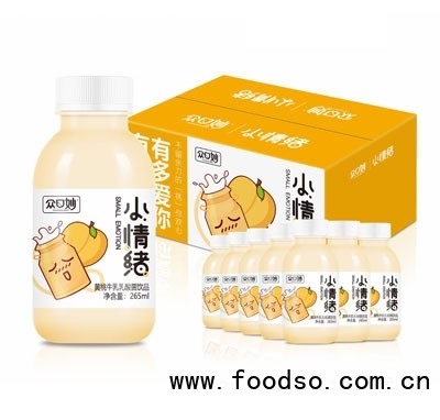 众口妙小情绪黄桃牛乳乳酸菌饮品