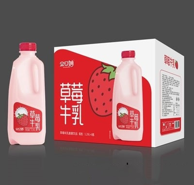 众口妙草莓牛乳草莓味乳酸菌饮品1.26LX6