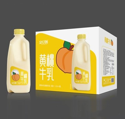 众口妙黄桃牛乳黄桃味乳酸菌饮品1.26LX6