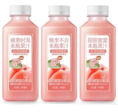 众口妙思慕雪樱花桃复合果汁400ml