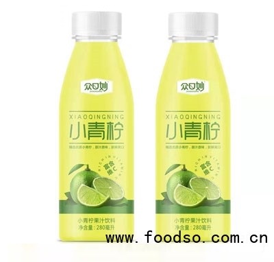 众口妙小青柠果汁饮料280ml