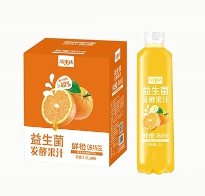 乐事达益生菌发酵鲜橙果汁1.2L×6瓶