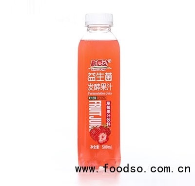 新启动益生菌发酵果汁草莓汁饮料500ml