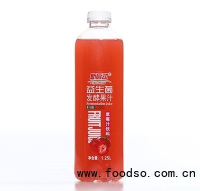 新启动益生菌发酵果汁草莓汁饮料1.25L