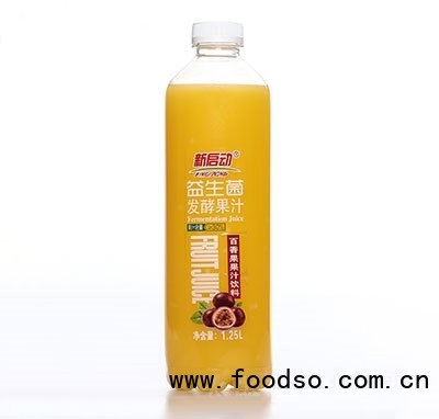 新启动益生菌发酵果汁百香果果汁饮料1.25L