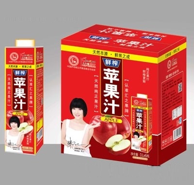 汇之果苹果汁饮料1000ML×6盒