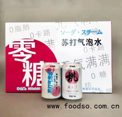 笑为鲜白桃味苏打气泡水330ml×24