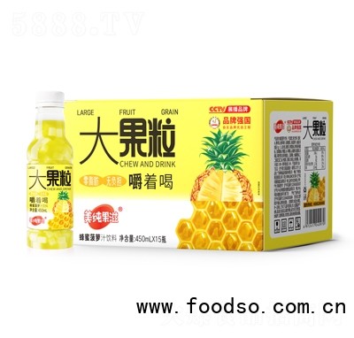 美纯果滋蜂蜜菠萝汁大果粒果汁饮料450mlX15瓶