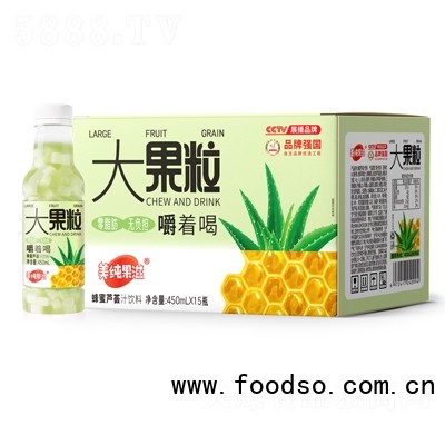 美纯果滋蜂蜜芦荟汁大果粒果汁饮料450mlX15瓶