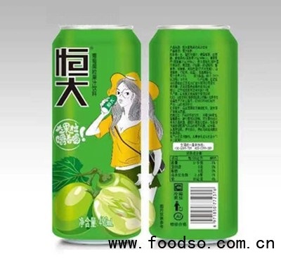 恒大葡萄果粒果汁饮料490ml