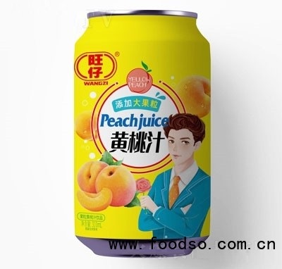 旺仔果粒黄桃汁饮品310ml（罐）