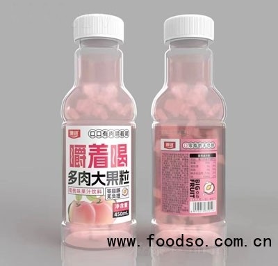 澳进蜜桃味果汁饮料果粒果汁450ml