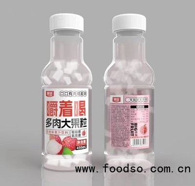 澳进荔枝味果汁饮料果粒果汁450ml