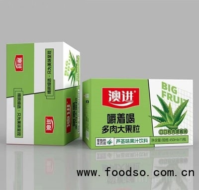 澳进芦荟味果汁饮料果粒果汁450mlX15