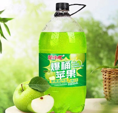 范小忙爆桶苹果汽水碳酸饮料招商1.5L