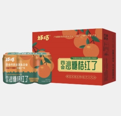 好巧四会沙糖桔红了果汁汽水罐装330ml×24