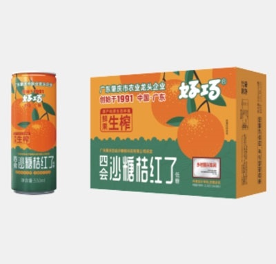 好巧四会沙糖桔红了果汁汽水罐装330ml×24罐