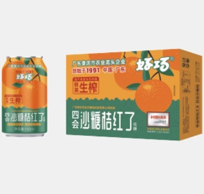 好巧四会沙糖桔红了果汁汽水罐装330ml×24罐装