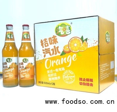 汽嘻桔味汽水碳酸饮料500ml×12