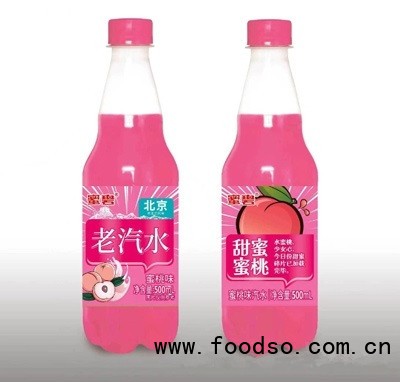 蜜碧老汽水碳酸饮料蜜桃味500ml