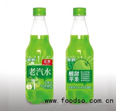 蜜碧老汽水碳酸饮料酸甜苹果味500ml