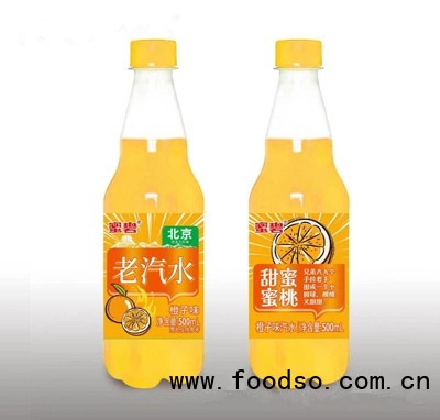 蜜碧老汽水碳酸饮料甜蜜蜜桃味500ml