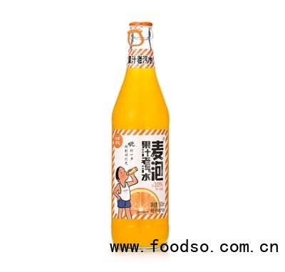 麦泡果汁老汽水橙子味500ml