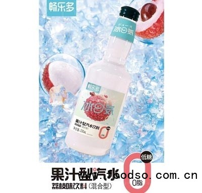 畅乐多果汁型汽水饮料荔枝味330ml