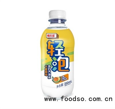 畅乐多轻泡苏打气泡水汽水卡曼橘味350ml