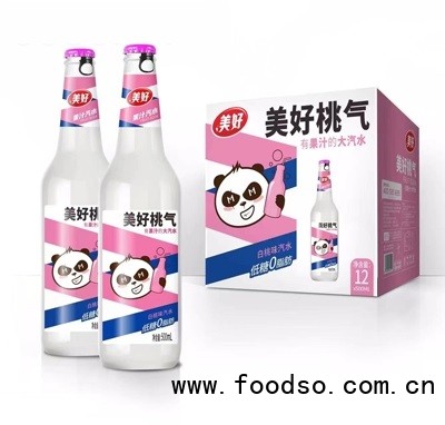 美好碳酸饮料果汁汽水白桃味500ml×12瓶