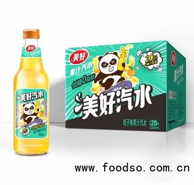 美好果汁汽水碳酸饮料桔子味358ml×20瓶